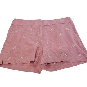 Loft 'The Riviera Short' Women's Pink Embroidered Size 4 Shorts
